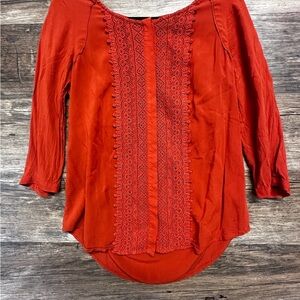 Maeve Pleated Blouse Top Womens Size 6 with Relaxed Fit